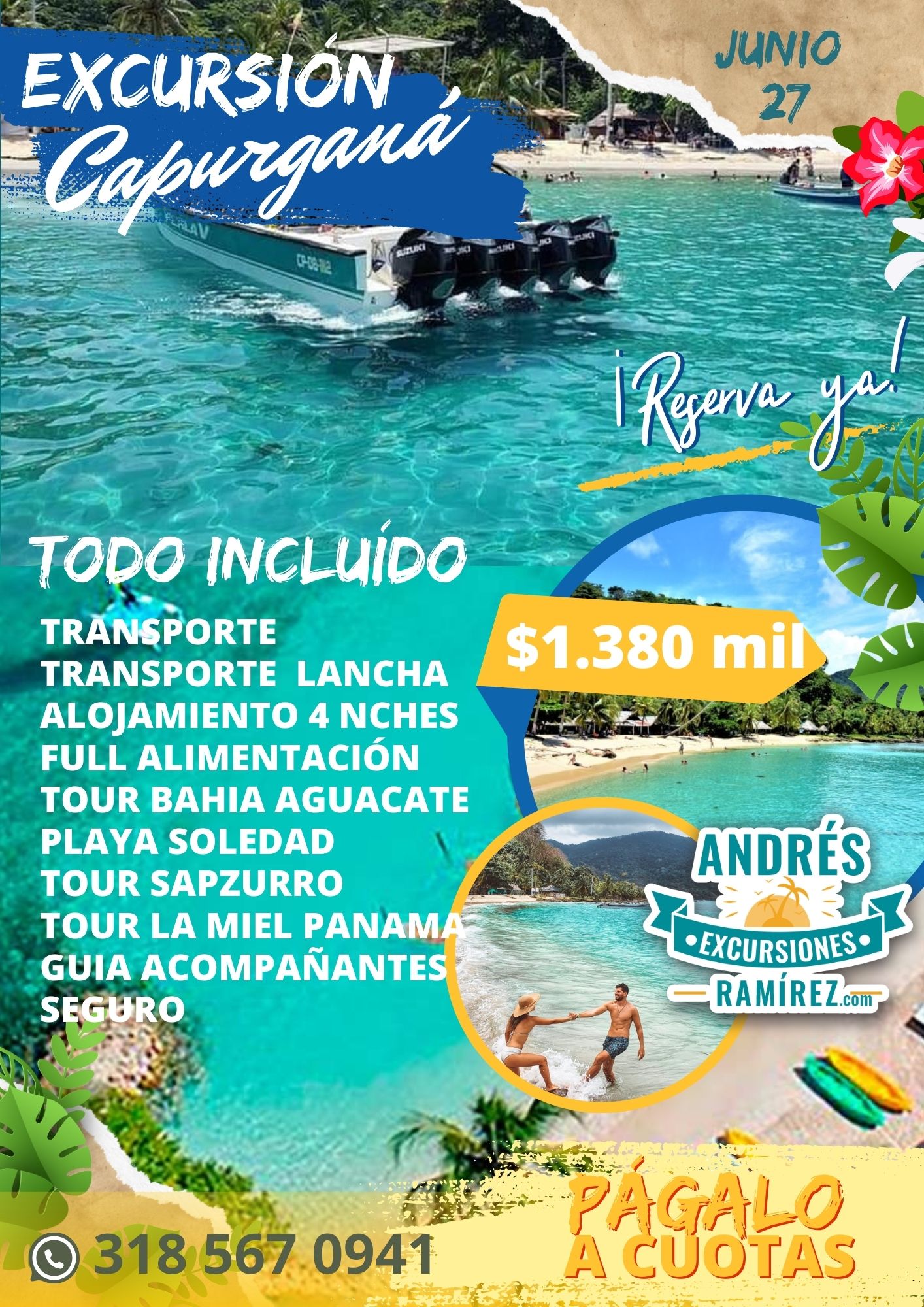 Flyer Agencia de Viajes Profesional Azul