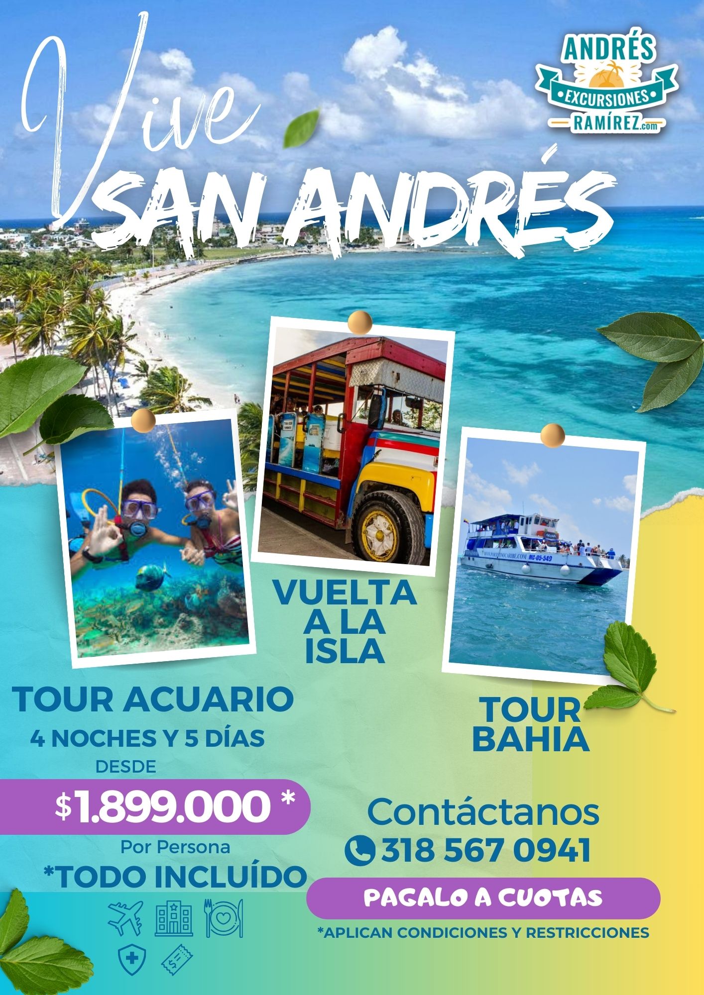 Flyer Agencia de Viajes Turismo Vacaciones en el Caribe Colombia