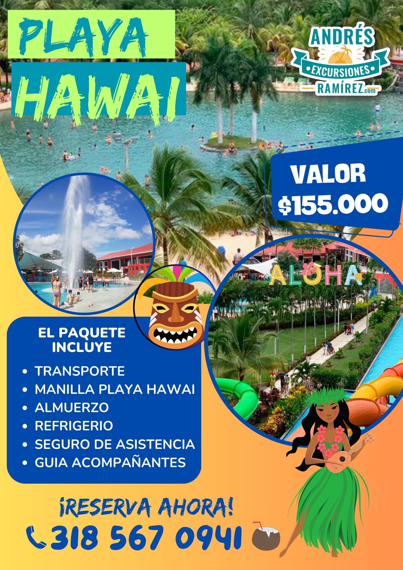 Flyer Turismo Cancun Simple Azul y Naranja (1)